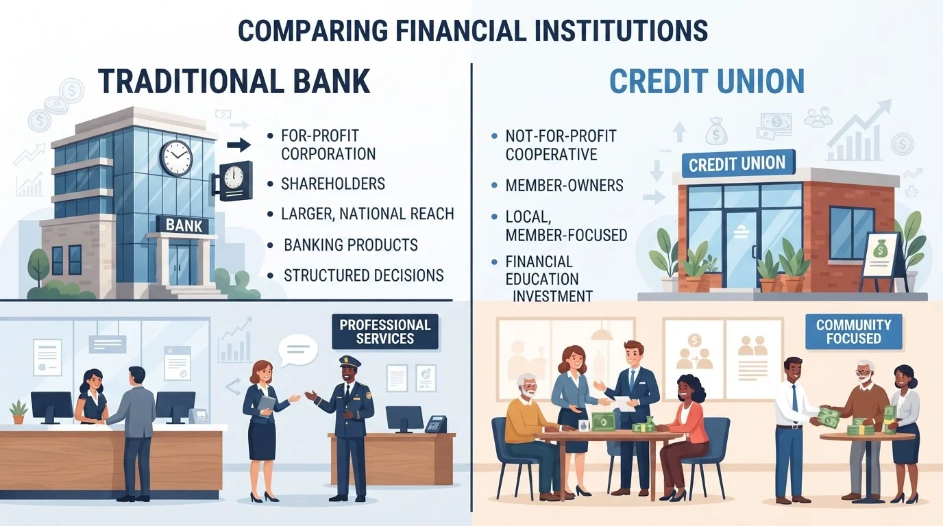 Credit Unions vs. Banks for Credit Building: What's the Difference?