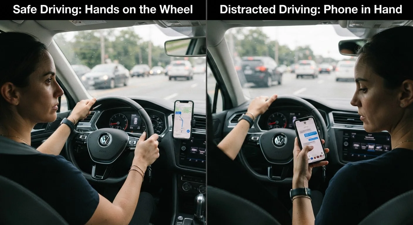 Hands-Free vs. Handheld Phones Behind the Wheel